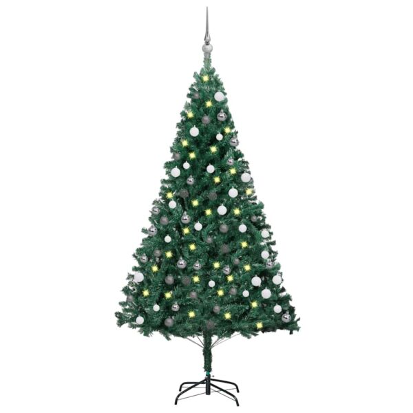 Árvore Natal artificial pré-iluminada c/ bolas 120 cm PVC verde