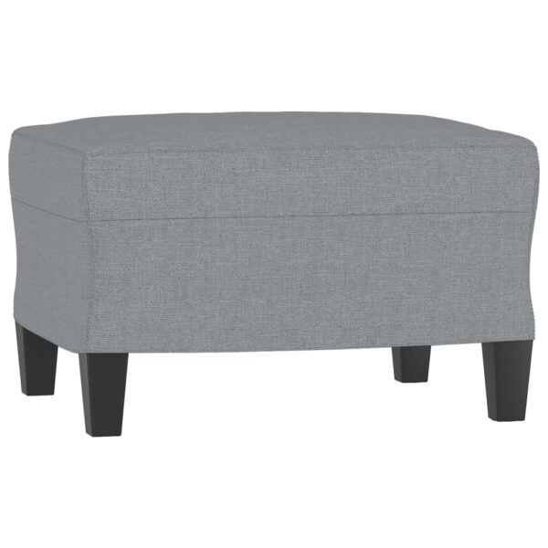 Poltrona com apoio de pés 60 cm tecido cinzento-claro - Image 2