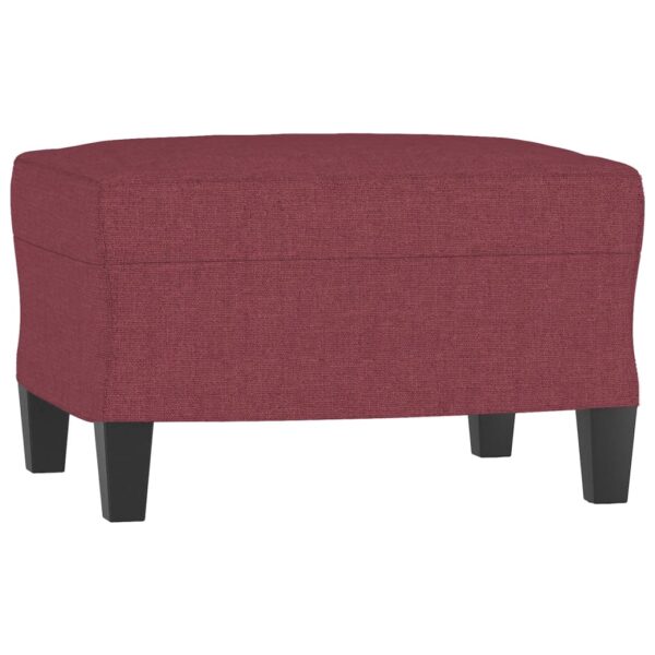 Sofá de 3 lugares com apoio de pés 180 cm tecido vermelho tinto - Image 4