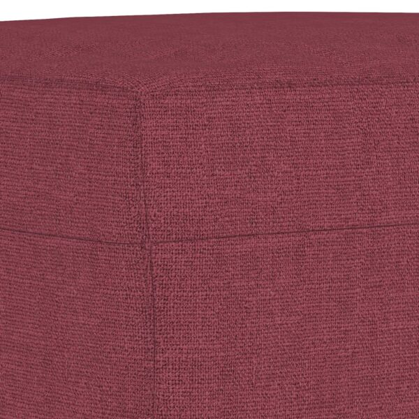 Sofá de 3 lugares com apoio de pés 180 cm tecido vermelho tinto - Image 5