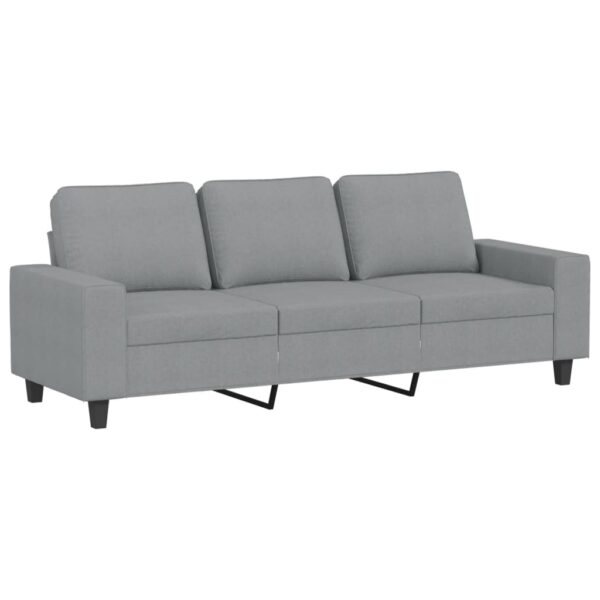 3 pcs conjunto de sofás tecido cinzento-claro - Image 3