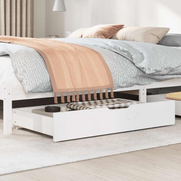Gavetas para cama 2 pcs 95x55x16 cm pinho maciço branco - Image 2