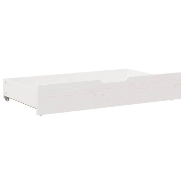 Gavetas para cama 2 pcs 95x55x16 cm pinho maciço branco - Image 4