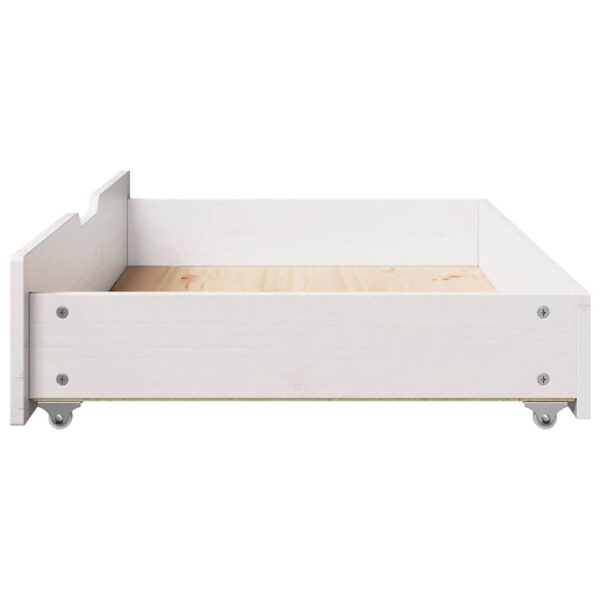 Gavetas para cama 2 pcs 95x55x16 cm pinho maciço branco - Image 5