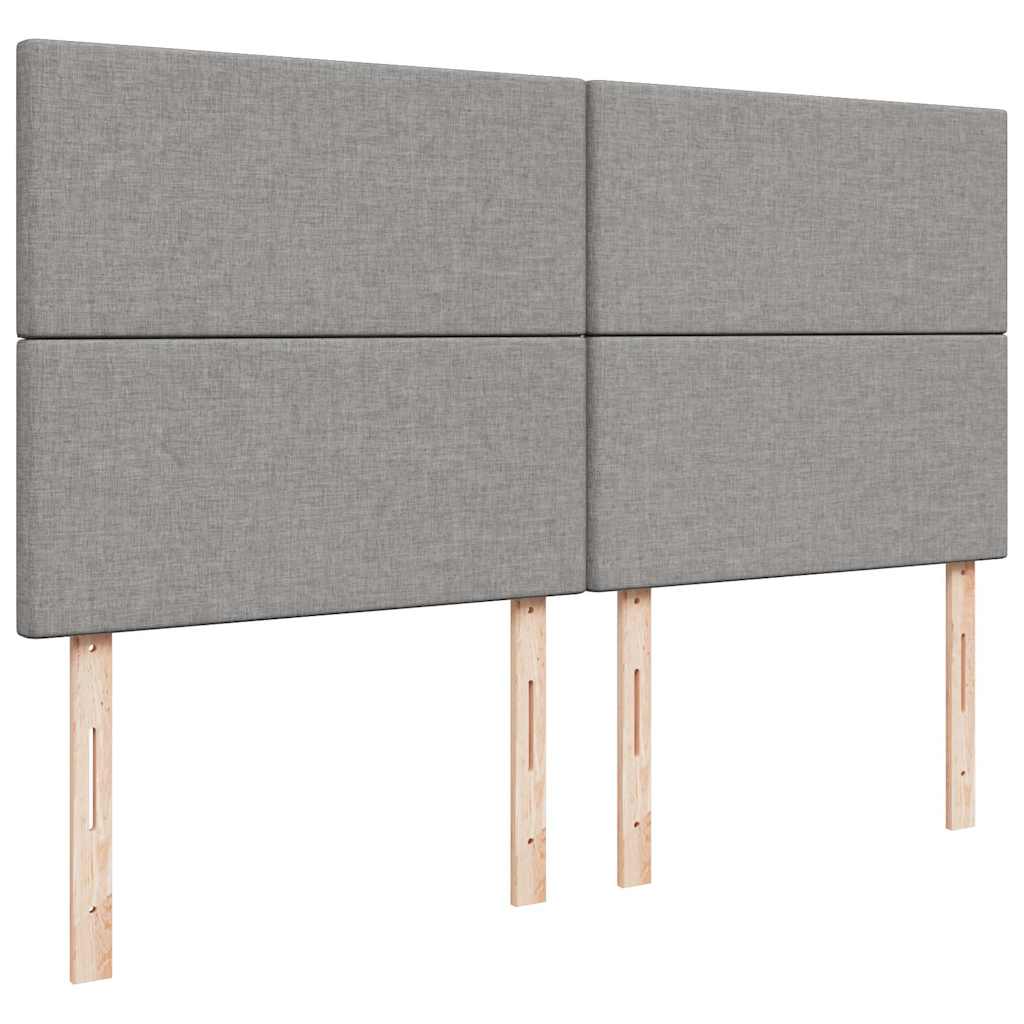 Estrutura de cama otomana com colchões tecido cinzento claro - Image 8