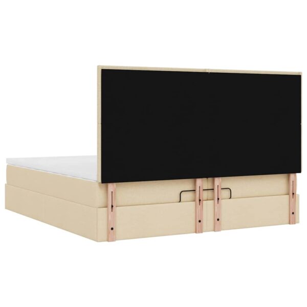 Estrutura de cama otomana com colchões tecido creme 200x200cm - Image 10