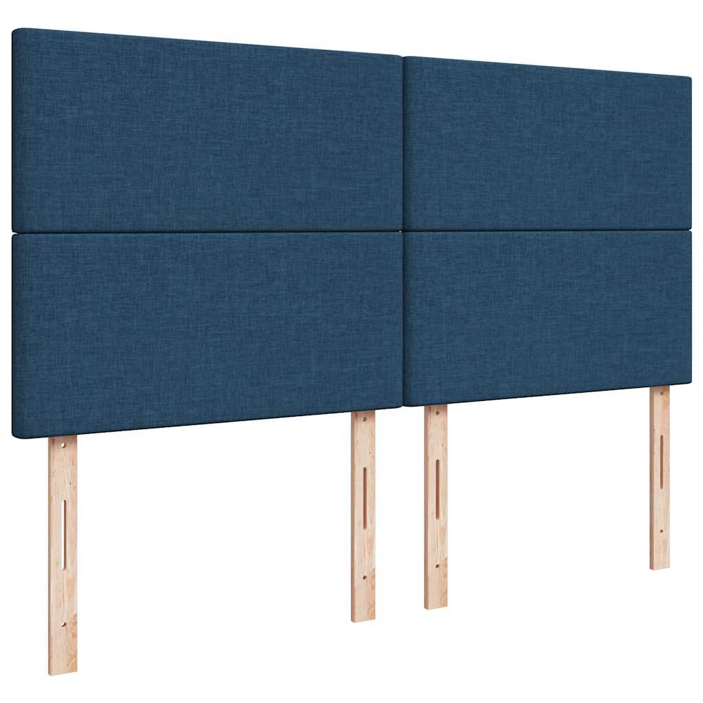 Estrutura de cama otomana com colchões 200x200cm tecido azul - Image 8