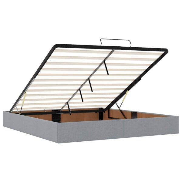 Estrutura de cama otomana com colchões tecido cinzento escuro - Image 11