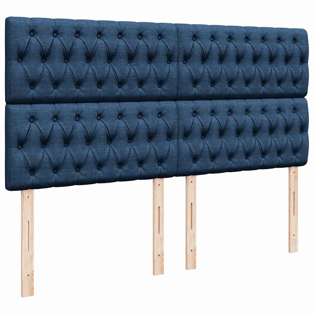 Estrutura de cama otomana com colchões 200x200cm tecido azul - Image 8