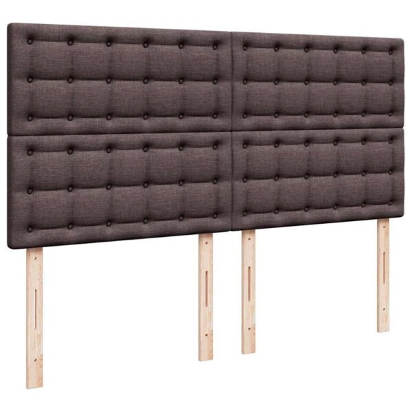 Estrutura de cama otomana com colchões tecido castanho escuro - Image 8