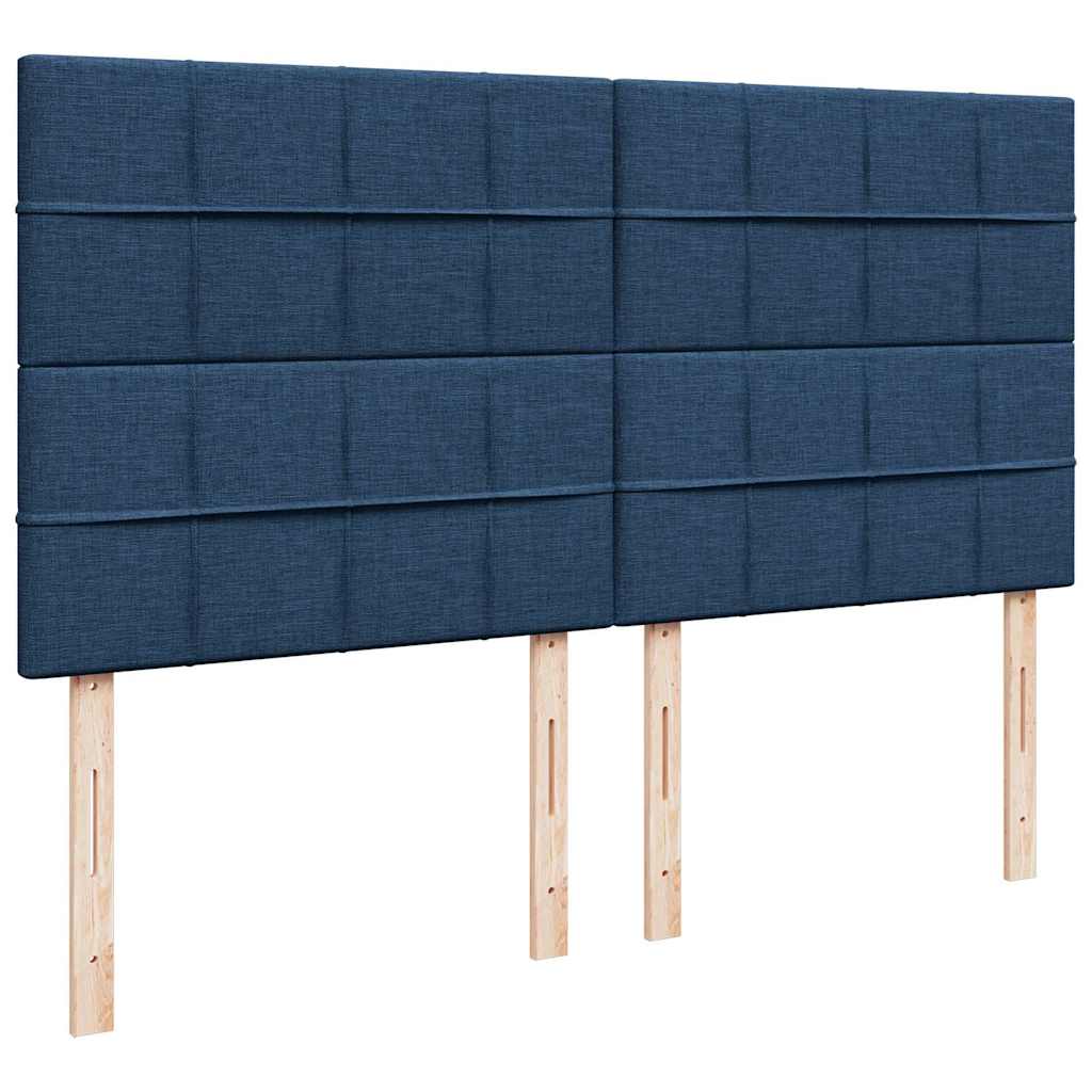 Estrutura de cama otomana com colchões 200x200cm tecido azul - Image 9