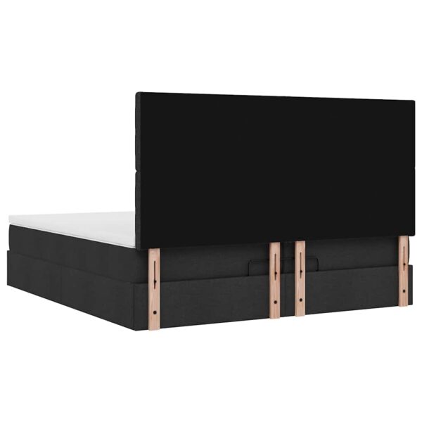 63 / 5,000vidaXL Estrutura de cama otomana com colchões tecido preto - Image 11