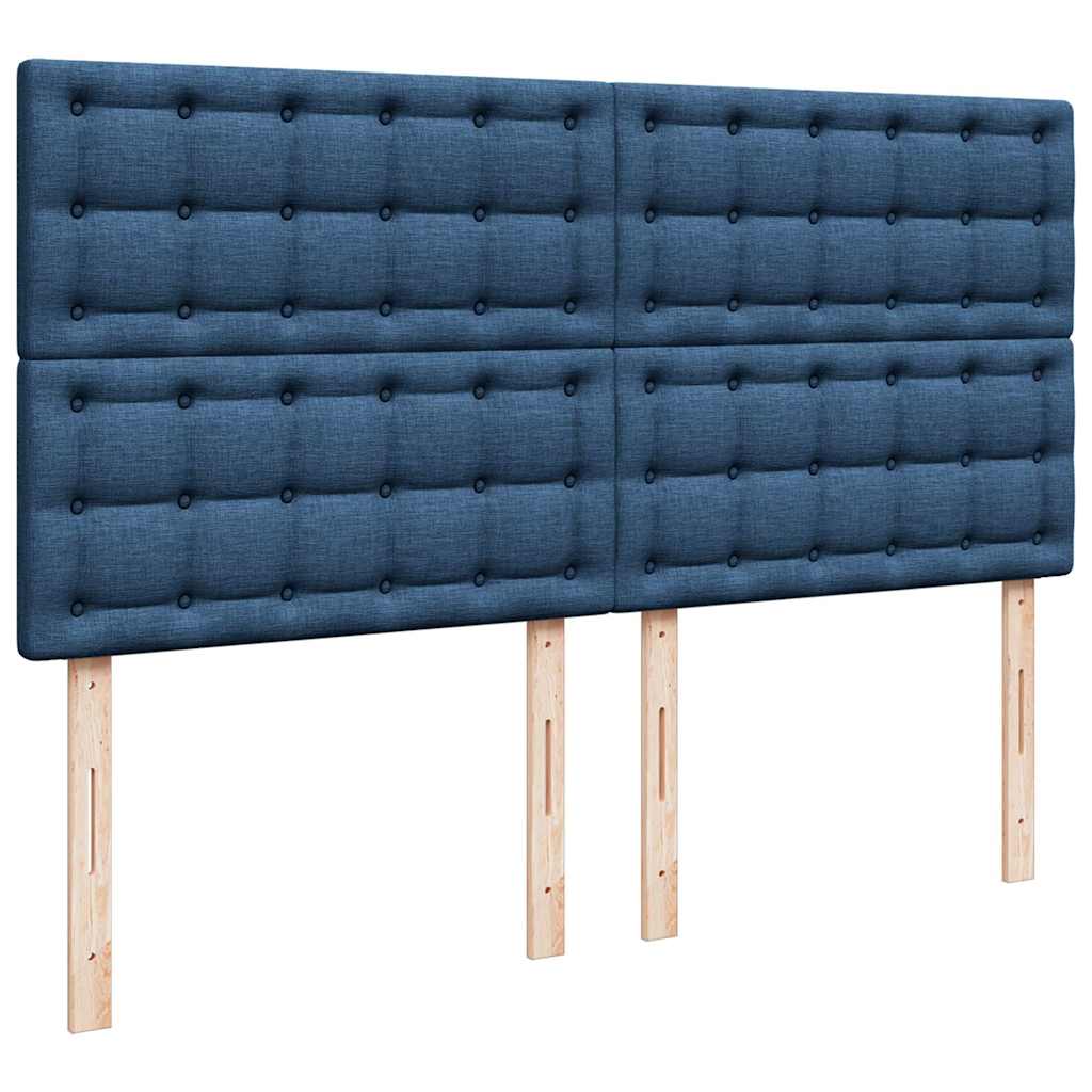 Estrutura de cama otomana com colchões 200x200cm tecido azul - Image 9