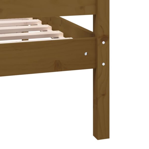 Estrutura cama king 150x200 cm madeira maciça castanho-mel - Image 6
