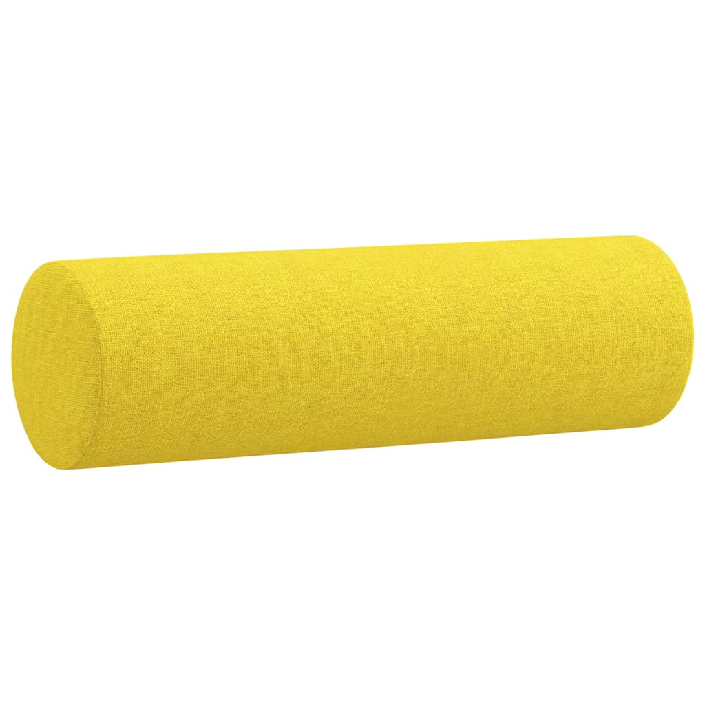 Sofá 2 lug. + almofadas decorativas 140 cm tecido amarelo-claro - Image 5