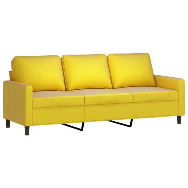 Sofá de 3 lugares com apoio de pés 180 cm veludo amarelo - Image 3