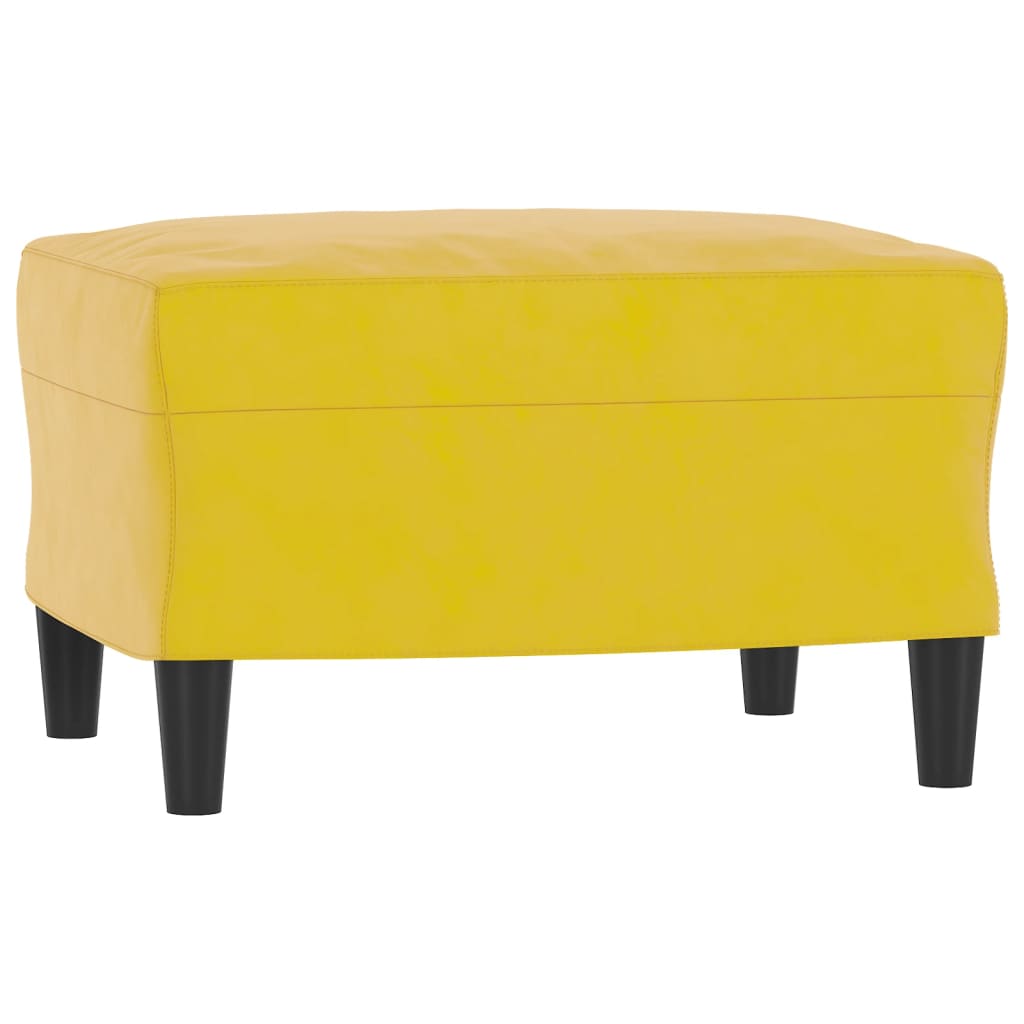 Sofá de 3 lugares com apoio de pés 180 cm veludo amarelo - Image 4