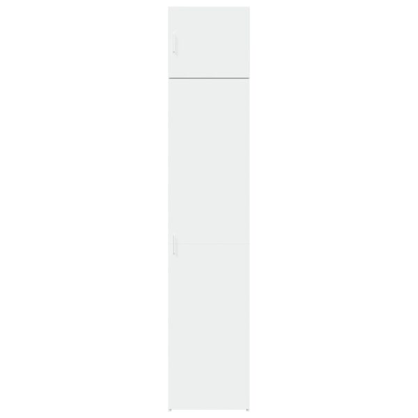 Armário de arrumação estreito derivados de madeira branco - Image 3