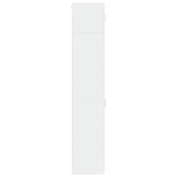 Armário de arrumação estreito derivados de madeira branco - Image 6