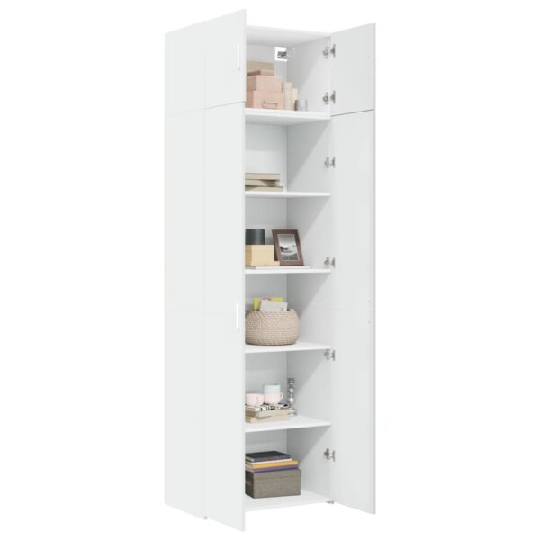 Armário de arrumação 70x42,5x225 cm derivados de madeira branco - Image 2