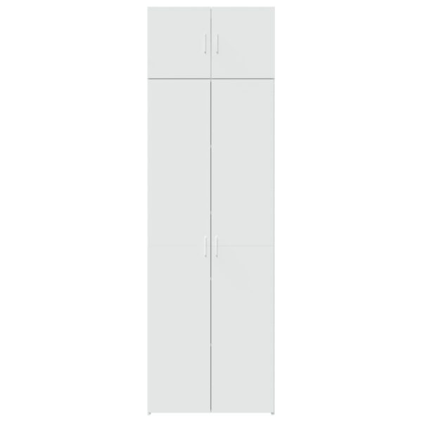 Armário de arrumação 70x42,5x225 cm derivados de madeira branco - Image 3