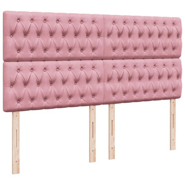 Cama com molas/colchão 200x200 cm veludo rosa - Image 7