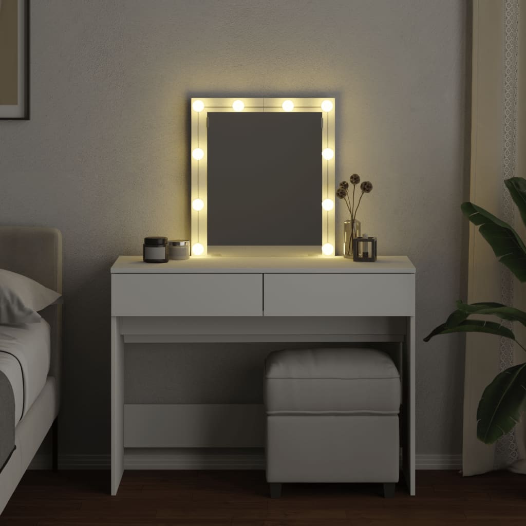Toucador com LEDs 100x40x130 cm branco - Image 2