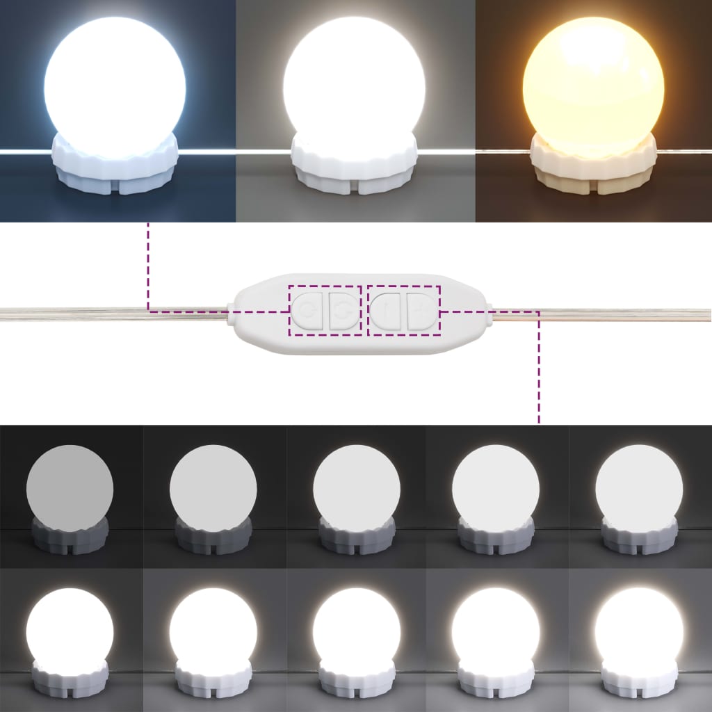 Toucador com LEDs 100x40x130 cm branco - Image 9