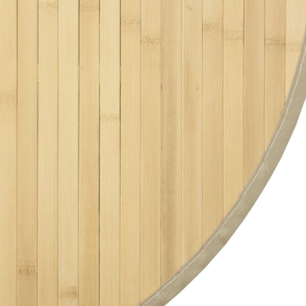 Tapete redondo 100 cm bambu natural claro - Image 5