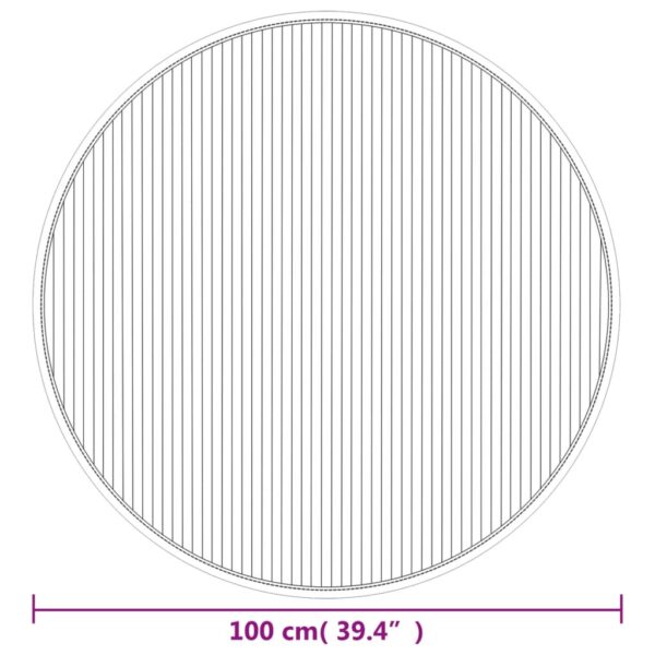 Tapete redondo 100 cm bambu natural claro - Image 7
