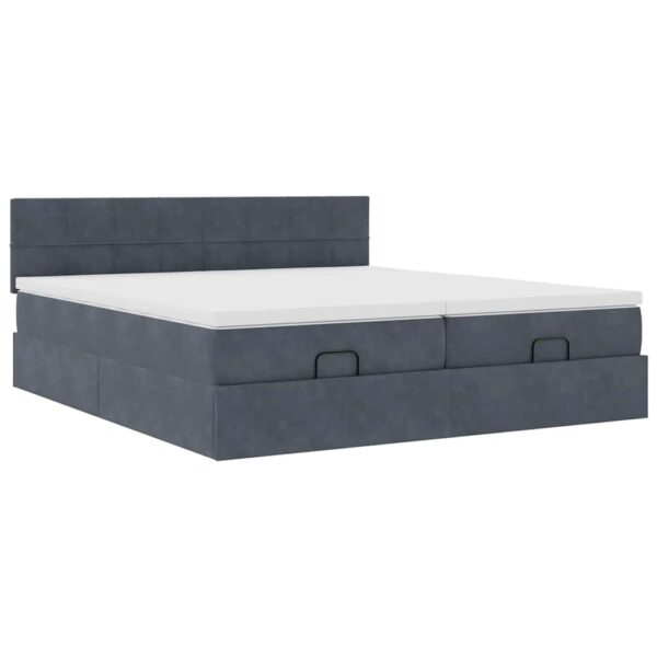 Estrutura cama otomana colchões 160x200 cm cinzento escuro - Image 6