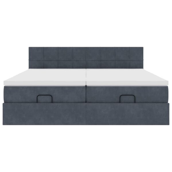 Estrutura cama otomana colchões 160x200 cm cinzento escuro - Image 7
