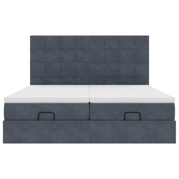 Estrutura cama otomana colchões 160x200 cm cinzento escuro - Image 7