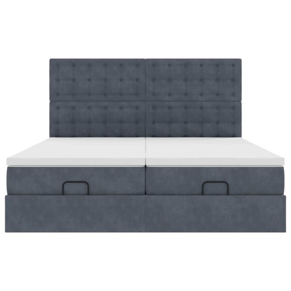 Estrutura cama otomana colchões 160x200 cm cinzento escuro - Image 7