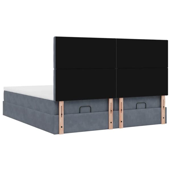 Estrutura cama otomana colchões 160x200 cm cinzento escuro - Image 9