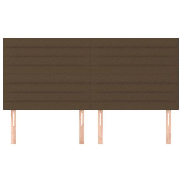 Cabeceira de cama 4 pcs tecido 90x5x78/88 cm castanho-escuro - Image 2