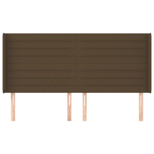 Cabeceira cama c/ abas tecido 183x16x118/128 cm castanho-escuro - Image 2