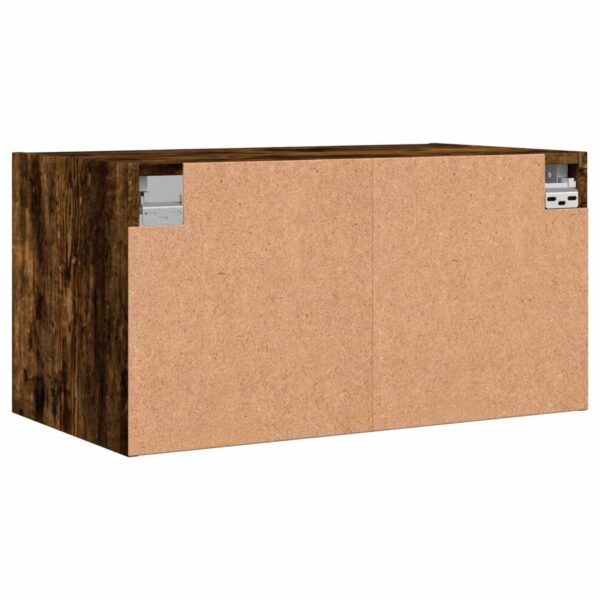 Armário parede c/ porta vidro 2 pcs 68,5x37x35 cm carvalho fumo - Image 8