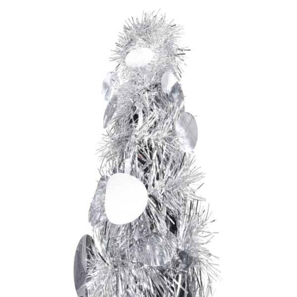 Árvore de Natal pop-up artificial 150 cm PET prateado - Image 2