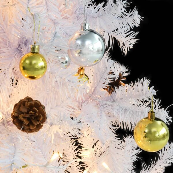 Árvore de Natal artificial pré-iluminada enfeites 150cm branco - Image 8