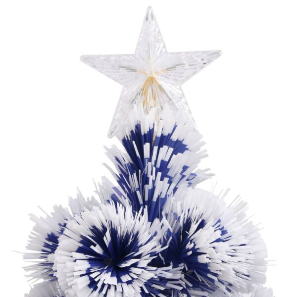 Árvore Natal artificial pré-iluminada fibra ótica branco/azul - Image 5