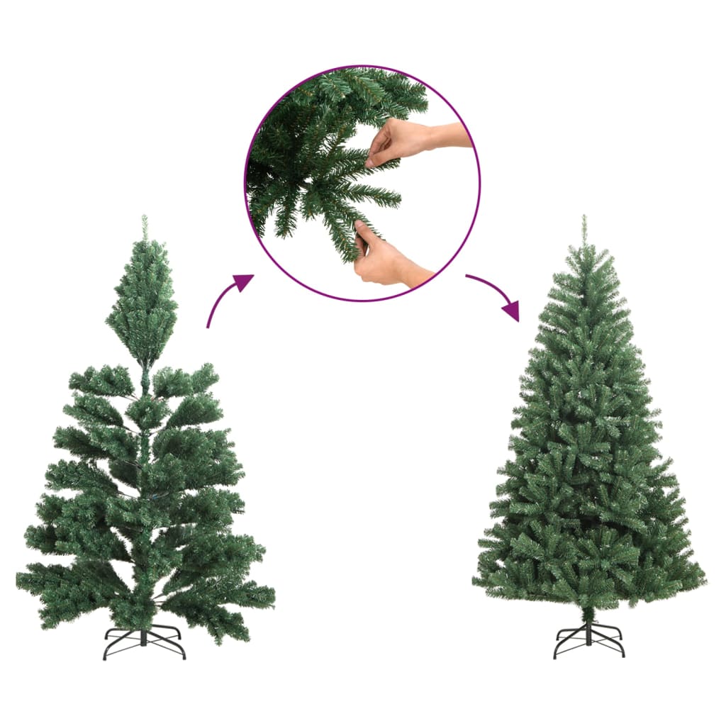 Árvore de Natal artificial com suporte 210 cm PET verde - Image 6