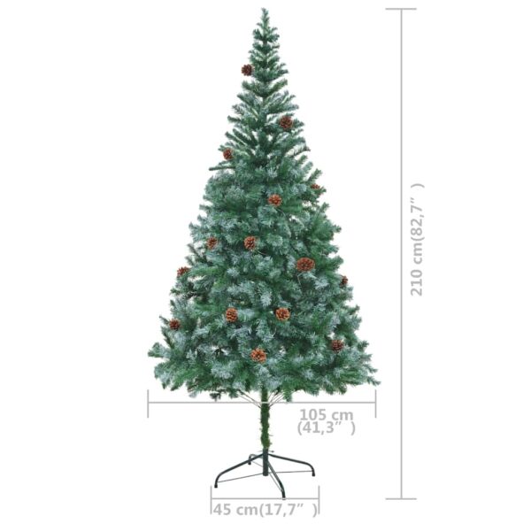 Árvore Natal artificial pré-iluminada c/ bolas e pinhas 210 cm - Image 12