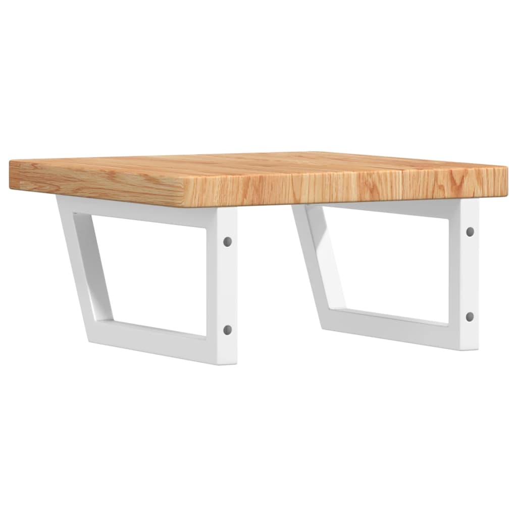 Prateleira de parede p/ lavatório aço/madeira carvalho maciça - Image 5