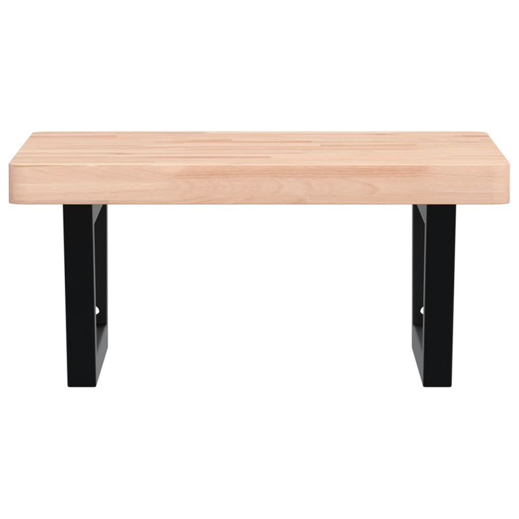 Prateleira de parede p/ lavatório aço/madeira de faia maciça - Image 3