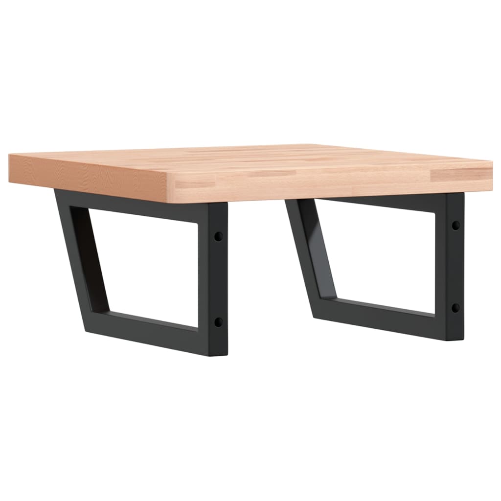 Prateleira de parede p/ lavatório aço/madeira de faia maciça - Image 5