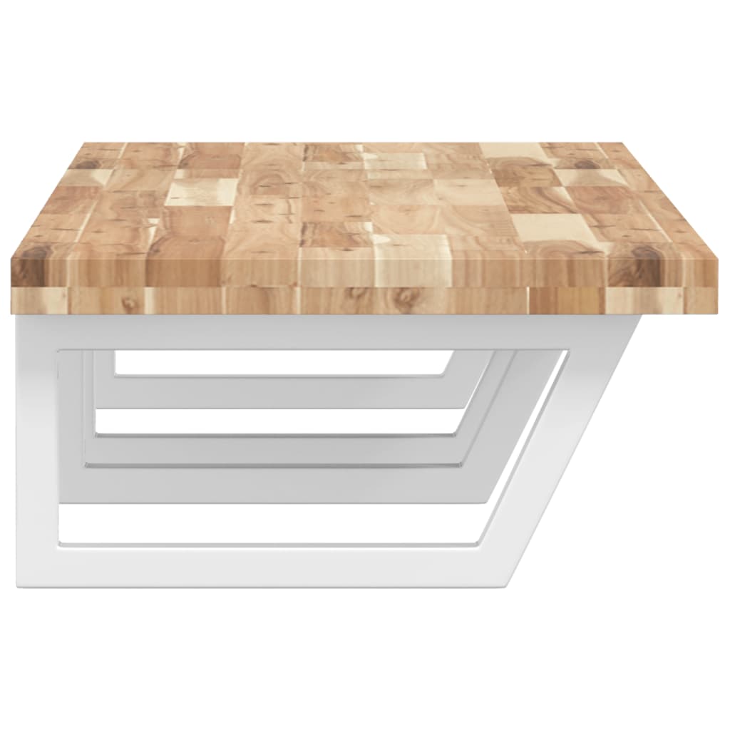 Prateleira de parede p/ lavatório aço/madeira de acácia maciça - Image 4