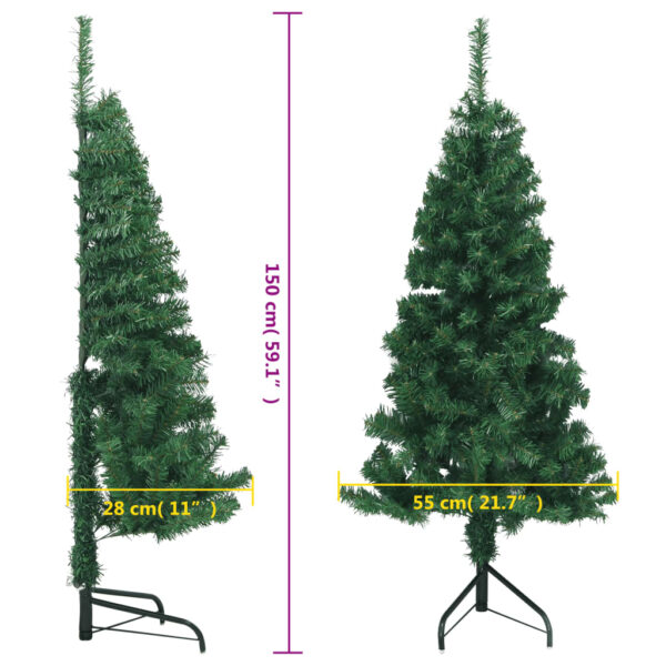 Árvore de Natal artificial de canto 150 cm PVC verde - Image 8