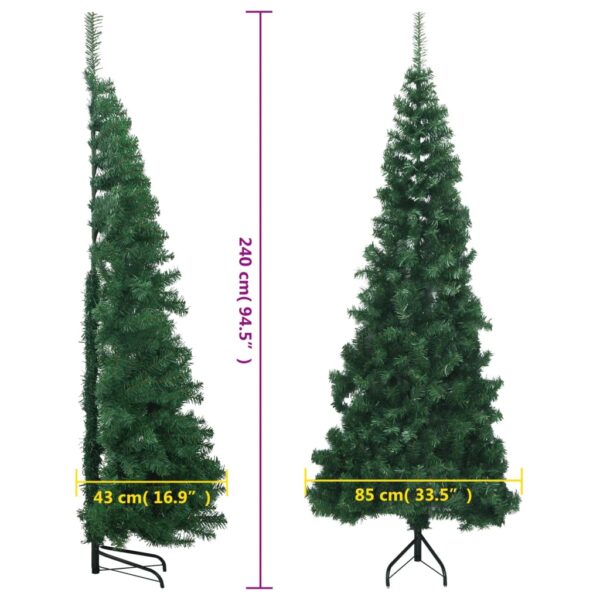 Árvore de Natal artificial de canto 240 cm PVC verde - Image 8