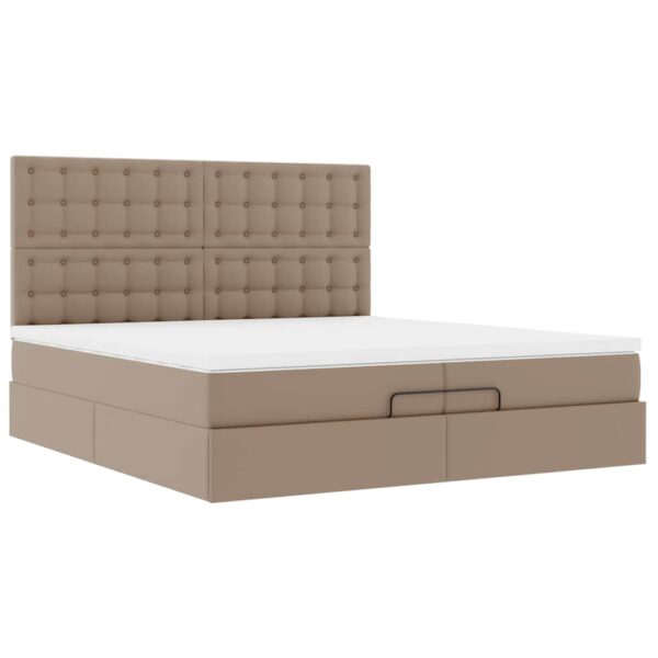 Estrutura de cama otomana com colchões cappucino pele sintética - Image 5
